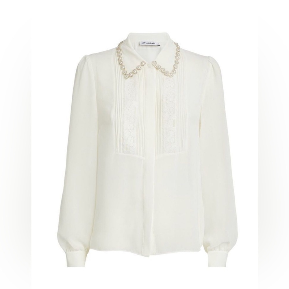 Self-Portrait White Button Up - Picture 4 of 8